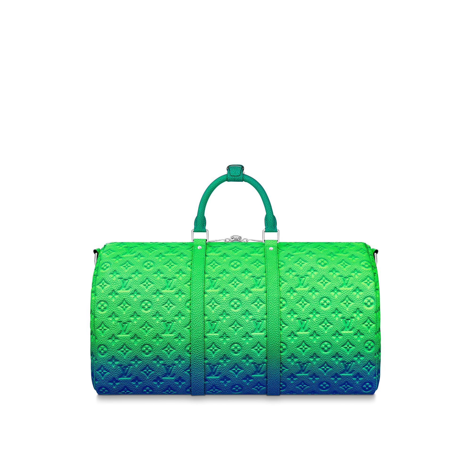 louis vuitton keepall 50b taurillon illusion blue pink
